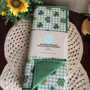 Martha Stewart Shamrock Reversible Drying Mats - St. Patrick’s Day